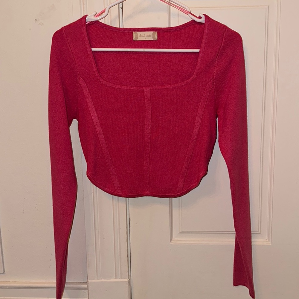 altard state pink corset sweater